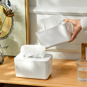 Tissue Box White Plastic Free Standing Multipurpose For Home Office Hotel Restaurant Use - Product Image 1