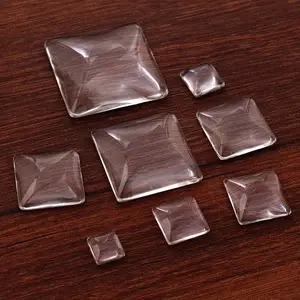 Cabochons carrés en verre transparent à dos plat de 8 mm, 10 mm, 12 mm, 15 mm, 18 mm, 20 mm, 25 mm, 30 mm, haute qualité, promotion en gros - Product Image 1