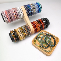Bracelet en corde de cristal unique de 8 mm, style bohème, perles de cristal de plage sablée