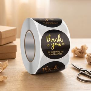 Étiquettes rondes personnalisées avec logo de marque adhésif FX, autocollants de haute qualité pour parfums et cosmétiques, 2,5 pouces, autocollants de remerciement - Product Image 1