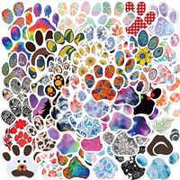Paquete de 50 Pegatinas Decorativas Impermeables con Diseño de Huellas de Perro para Niños, para Laptop, Botella, Cuaderno, Patineta, Equipaje