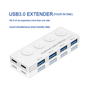 Nuevo Hub USB3.0 Portátil de 4 Puertos, Super Velocidad de 5 Gbps, Divisor Micro USB 3.0 con Adaptador de Corriente Externo, Accesorio Perfecto para PC
