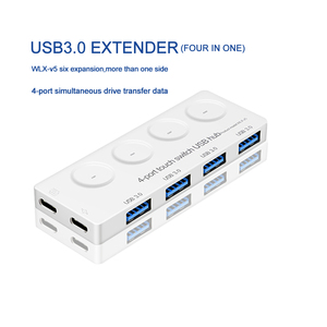 Hub USB3.0 portable le plus récent <span class=keywords><strong>à</strong></span> 4 ports, <span class=keywords><strong>super</strong></span> vitesse 5 Gbps, micro USB 3.0, séparateur avec adaptateur d'alimentation externe, accessoire PC parfait - Product Image 2