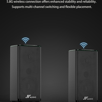 Système de son surround JY AUDIO A18 5.1.4CH Atmos avec 4 enceintes surround sans fil, caisson de basses sans fil de 8 pouces, système de cinéma maison immersif