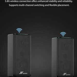 JY AUDIO A18 Sistema Audio 5.1.4CH <span class=keywords><strong>Atmos</strong></span> con 4 Altoparlanti Surround Wireless e Subwoofer Wireless da 8 Pollici Sistema Home Theater Immersivo - Product Image 5