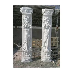 Desenho de colunas de mármore para construção de casas em pedra estilo Collins