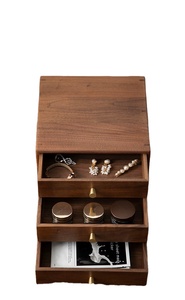 Boîte <span class=keywords><strong>de</strong></span> rangement <span class=keywords><strong>de</strong></span> bureau en bois massif à plusieurs niveaux avec tiroirs pour documents et articles divers <span class=keywords><strong>de</strong></span> la maison et du bureau - Product Image 4