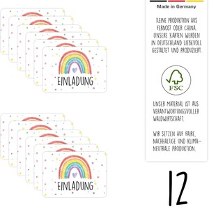 Cartes d'invitation d'anniversaire arc-en-ciel pour enfants, impression numérique personnalisée, finition mate, cartes de vœux rectangulaires en papier, Australie - Product Image 4