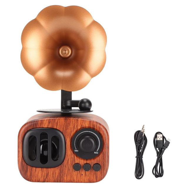 Hot Sales AS90 Retro BT Speaker Wireless 1800mAh Rechargeable FM Radio Vintage Speaker Wood Grain BT Speaker