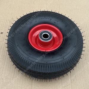 Roue de pneu en caoutchouc gonflable pneumatique de 10 ''décalée 4.10/3.50-4 avec roulements pour chariot à main camion jardin remorque chariot utilitaire - Product Image 3
