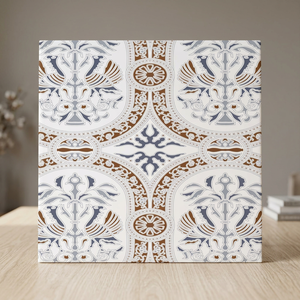 Azulejos de Cerámica con Patrón Marroquí Gris de 30x30cm, Aspecto de Mármol, Acabado Digital Glaseado, para Interiores de Dormitorios - Product Image 1