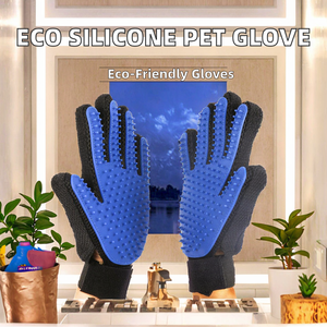 Gant de toilettage pour animaux en silicone amélioré à 259 picots, brosse douce pour chien et chat, éliminateur de poils pour massage et bain - Product Image 2