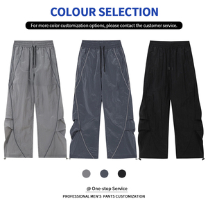 <span class=keywords><strong>Pantaloni</strong></span> da <span class=keywords><strong>Uomo</strong></span> YUCE Personalizzati con Bordi Curvi, Stile Paracadute, Asciugatura Rapida, Leggeri in Nylon, Oversize con Dettagli Laterali a Contrasto - Product Image 3