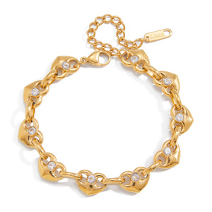 Ensemble de bracelets en diamant pour femmes, acier inoxydable 18 carats, design géométrique, bijoux à porter tous les jours, style combiné - Product Image 5