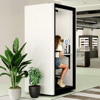 Cabine insonorisée pour diffusion en direct, cabine de diffusion silencieuse, modulaire, moderne, avec ventilation et éclairage, pour YouTuber, bureau, immeuble, bureau à domicile