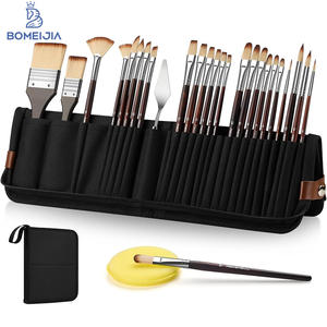 مجموعة فرش طلاء BOMEIJIA 26 قطعة مع لفة قماش وسكين لوح للألوان الزيتية - Product Image 1