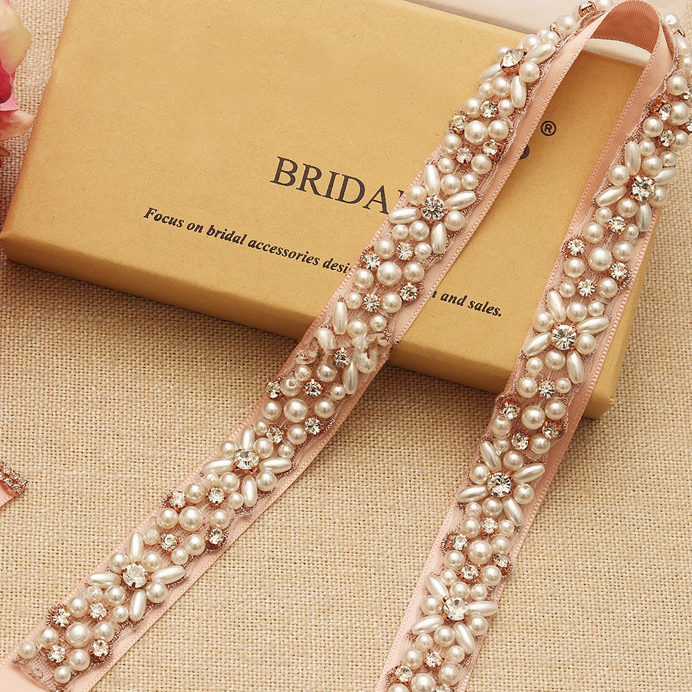 rose gold sash for wedding dress Wedding Belt Bridal Belt Rose Gold Bridal Belt Bridal Sash Rose Gold W –  GLAMOUR BRIDE USA main image 0