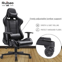 Fauteuil de Bureau Gamer Ergonomique Personnalisé en Gros Noir avec Appui-Tête pour PC