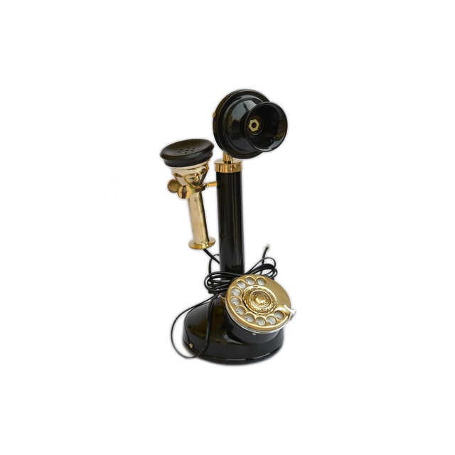 Vintage Brass Model Telephone Industrial Quality Solid Metal Design Multiple Colored Finishing Working Collectible Customizable