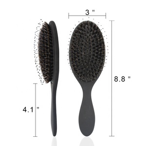 <span class=keywords><strong>Cepillo</strong></span> para el Cabello LOGO <span class=keywords><strong>Profesional</strong></span>, Ovalado, con Cerdas de Jabalí y Nylon, Color Negro Mate, para Desenredar y Masajear el Cuero Cabelludo, para un Cabello Suave - Product Image 3