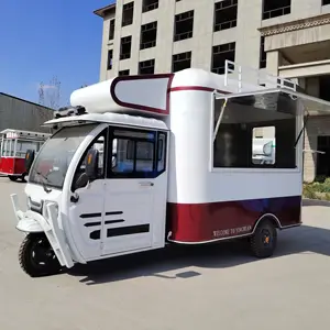 2023 vendita calda presa di fabbrica multiuso mobile elettrica fast food bevande bevande triciclo pedicab tre ruote