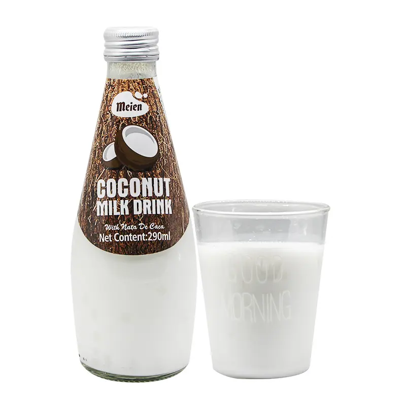 थोक उच्च गुणवत्ता नारियल रस पेय 290ml के साथ नारियल का दूध पेय केले स्वाद