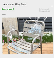 Ensemble de table et de chaises de jardin modernes, durables, en acier au carbone et en aluminium, imperméables, résistants à la rouille, élégants et stables pour la terrasse et le jardin
