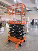 Plateforme élévatrice à ciseaux électrique autopropulsée de 300 kg, plateforme élévatrice pour personne, mât de 6 m avec certification CE, plateforme de travail en hauteur pour entrepôt