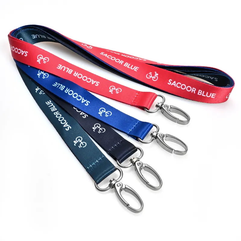 Tidak ada Minimum pesanan produsen murah alat leher kustom cetak poliester sublimasi lanyard kustom dengan Logo kustom