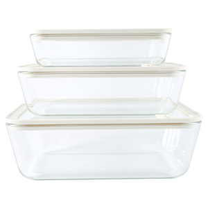 Lot de 3 récipients en verre de haute qualité pour la préparation des repas avec couvercles hermétiques chauffés pour toute occasion pour le stockage de la cuisine - Product Image 5