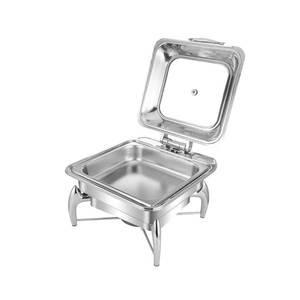 Nhà Hàng Thương Mại Hình Chữ Nhật Thép Không Gỉ chafing Món Ăn Tự Chọn Bộ chafing Món Ăn Cho Phục Vụ Thực Phẩm Ấm Hơn Cho Phục Vụ - Product Image 1