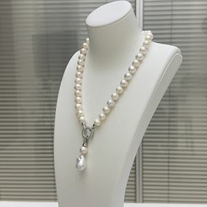 بيع بالجملة مجوهرات اللؤلؤ الناعم مثقف لؤلؤ المياه العذبة قلادة قلادة ضيقة 18 بوصة حبلا للنساء - Product Image 4