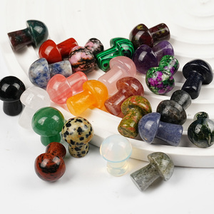 Mini 2cm Crystal Mushroom Healing <strong>Stone</strong> Natural Clear Quartz <strong>Jade</strong> Feng Shui Flower-Themed Model Souvenir Handcrafted - Product Image 4