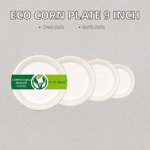 Assiette en amidon de maïs compostable de qualité alimentaire, écologique, personnalisable, 9 pouces, compatible micro-ondes, best-seller - Product Image 2