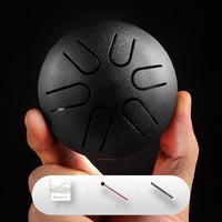 3 Inch 6 Notes Mini Steel Tongue Drum Pocket Drum for Beginners Kids Portable Meditation Instrument with Mallet
