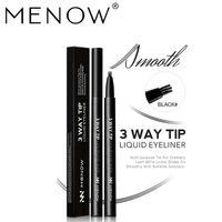 Menow EL02 OEM \ ODM marque privée maquillage durable imperméable à l'eau façonnage nourrir 3 voies pointe liquide Eyeliner cosmétiques usine en gros