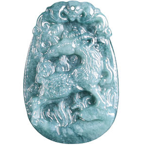 Colgante de Tungsteno con Jadeíta Natural Grado A, Agua Azul, 12 Signos del Zodíaco, Etiquetas Pequeñas de Jade Glutinoso para los Signos del Zodíaco - Product Image 5