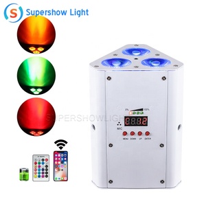 Supershow 3x18W rgbwauv 6in1 DJ parcan luces con control remoto ir uplight par Light 3x18 batería barata <span class=keywords><strong>cuñas</strong></span> uplights - Product Image 4