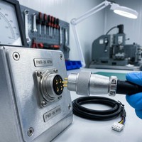 Connecteur circulaire d'aviation étanche WS16 à 4 broches mâle IP68 avec verrouillage par vis pour câble, idéal pour l'éclairage LED industriel (OEM)