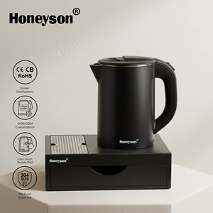 Honeyson 0.8L Electric Hotel <strong>Kettle</strong> with <strong>Temperature</strong> <strong>Control</strong> Tray Set for Room Use - Product Image 1