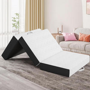 Colchón de espuma viscoelástica de tres pliegues, cama portátil de 3 pliegues de 15cm con cubierta antideslizante lavable extraíble para dormitorios, viajes, camping, invitados - Product Image 2