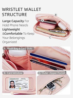 Portefeuilles de poignet tendance pour femmes, blocage RFID, portefeuille de téléphone en nylon matelassé, porte-cartes, sac à main pour les voyages et l'usage quotidien pour femme