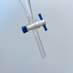 Lab Glassware <span class=keywords><strong>10ml</strong></span> parede grossa pequena química resistente vidro borosilicato funil separador com torneira PTFE - Product Image 5