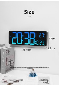<span class=keywords><strong>Horloge</strong></span> <span class=keywords><strong>murale</strong></span> multifonctionnelle 16 pouces, best-seller transfrontalier, avec affichage RGB changeant de couleur, thermomètre, phases de lune et alarme - Product Image 6