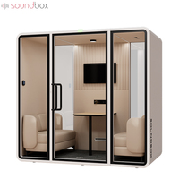 Cabine de réunion téléphonique insonorisée pour bureau, installation facile, pour 4 à 6 personnes, travail silencieux
