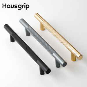 Hausgrip Hardware Textured Aluminum Alloy Handles, High Quality Wardrobe Cabinet Drawer <strong>Door</strong> Pulls <strong>Knobs</strong> Furniture Handle - Product Image 3