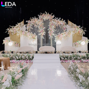 LEDA Modern Custom Wedding Backdrop White Structure Event Background Panel for Wedding Activities - Product Image 1
