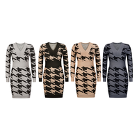 Nouvelles robes pour femmes grandes tailles, robes en tricot à col en V, robes sexy, robes décontractées, automne-hiver 2022 pour femmes, 100% polyester, ODM