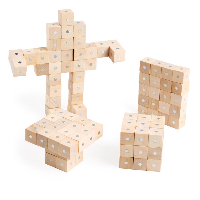 ลูกบาศก์ไม้ธรรมชาติ (2*2*2 ซม.)