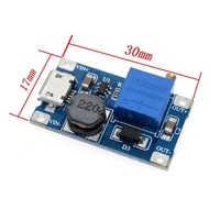 2a boost board DC-DC boost module wide voltage input 2/24V to 5/9/12/28V adjustable MT3608